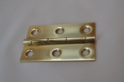 2'' Polished Solid Brass Hinges (pair)